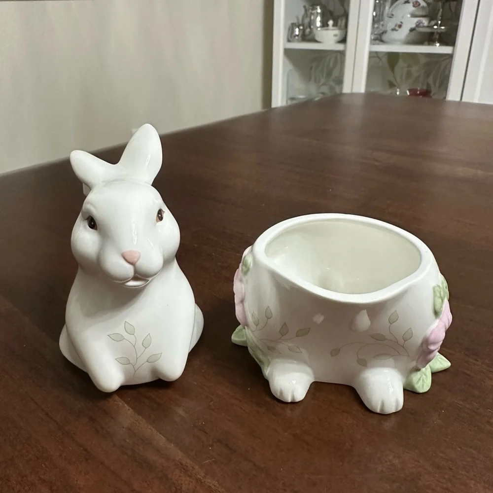🧡Lenox Butterfly Meadow Porcelain Bunny Sugar Jar🧡 - Picture 6 of 8
